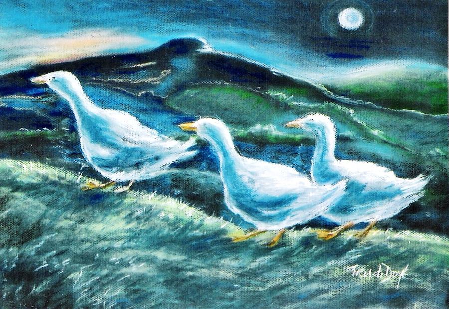On the run by moonlight Painting by Trudi Doyle