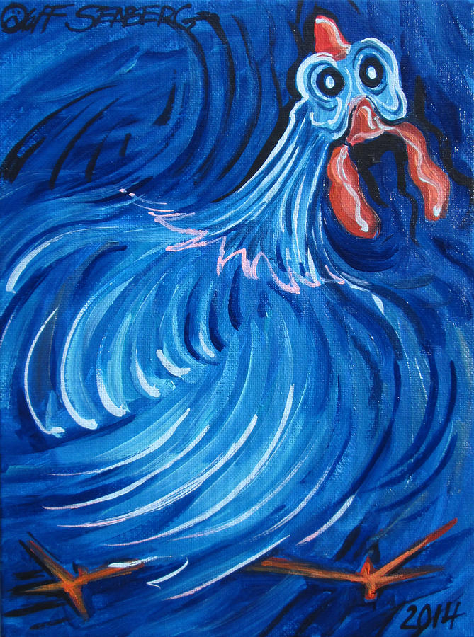 Chicken Painting - On the Run by Jeff Seaberg