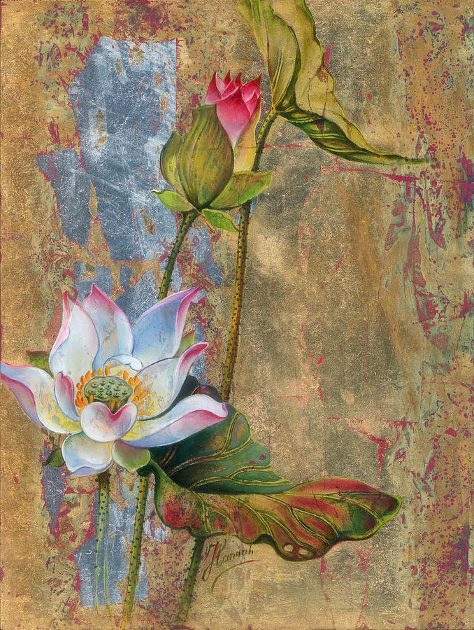 Lotus Painting - On the Silver Ray by Anna Ewa Miarczynska Lotus Painting - On the Silver Ray by Anna Ewa Miarczynska