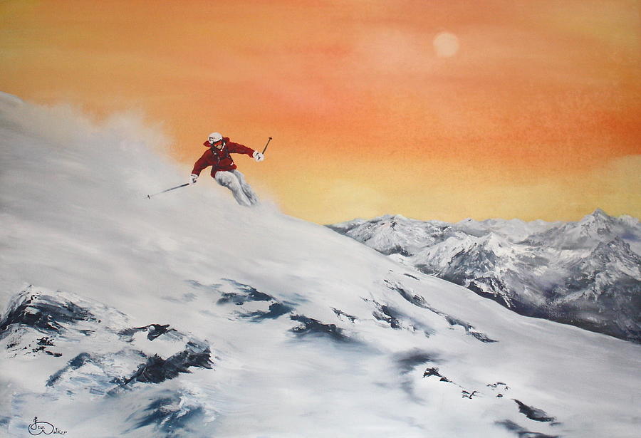 On the Slopes Painting by Jean Walker