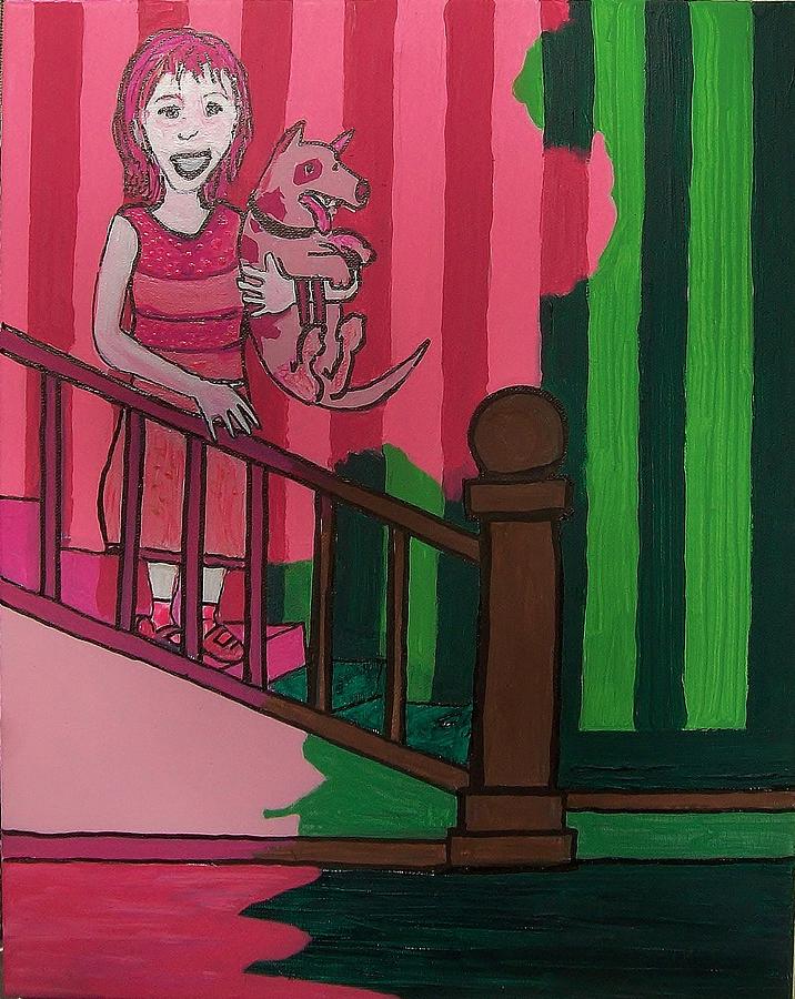 On the stairs  Painting by James Christiansen