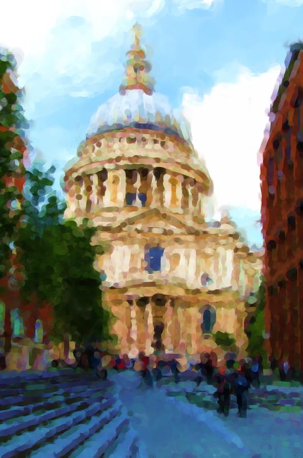 London Photograph - On the Steps of Saint Pauls by Jenny Armitage