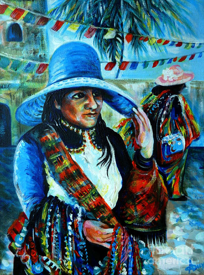 Hat Painting - On the streets of Bucerias. Part Two by Anna  Duyunova