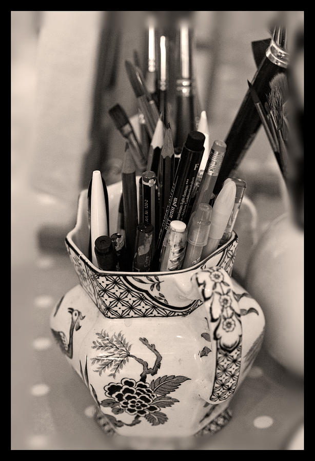 Vase Photograph - On The Studio Shelf by Liz  Alderdice