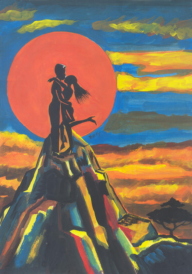 On The Summit Of Love Painting by Emmanuel Baliyanga