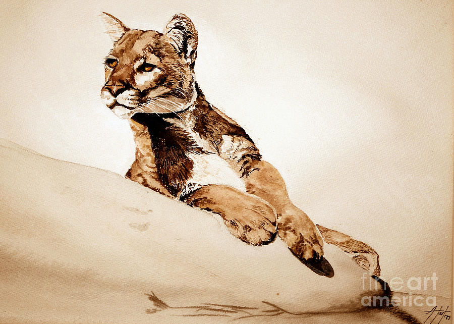 Animal Painting - On the Watch by Audrey Van Tassell