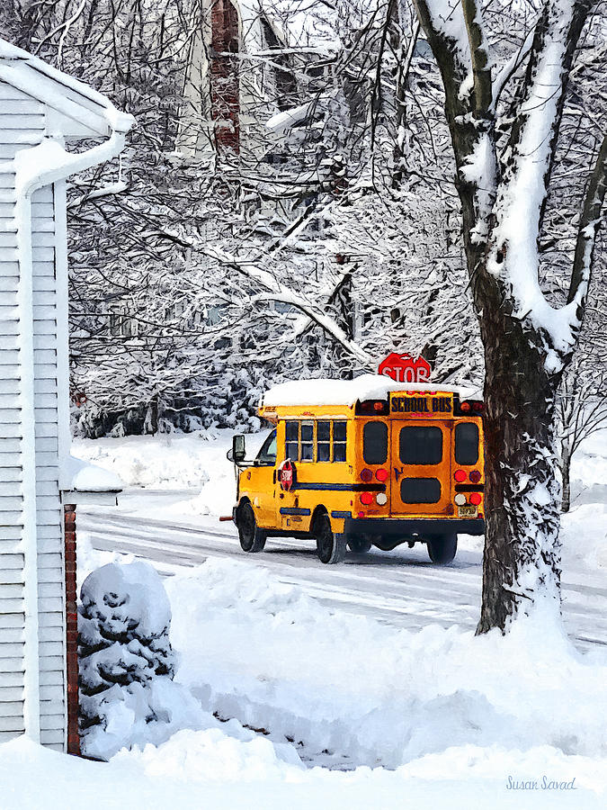 Winter Photograph - On the Way to School in Winter by Susan Savad