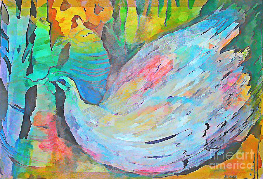 On the Wings of a Dove Painting by Mindy Newman