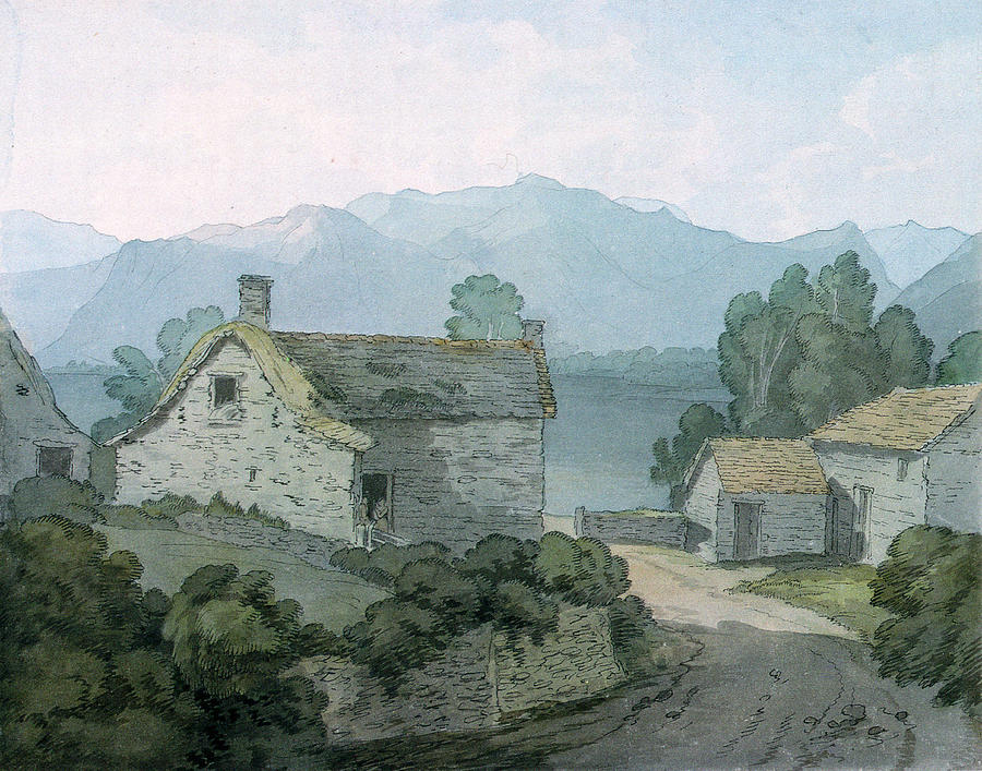 Cottage Photograph - On Ullswater, Cumberland, 1791 Wc On Paper by John White Abbott