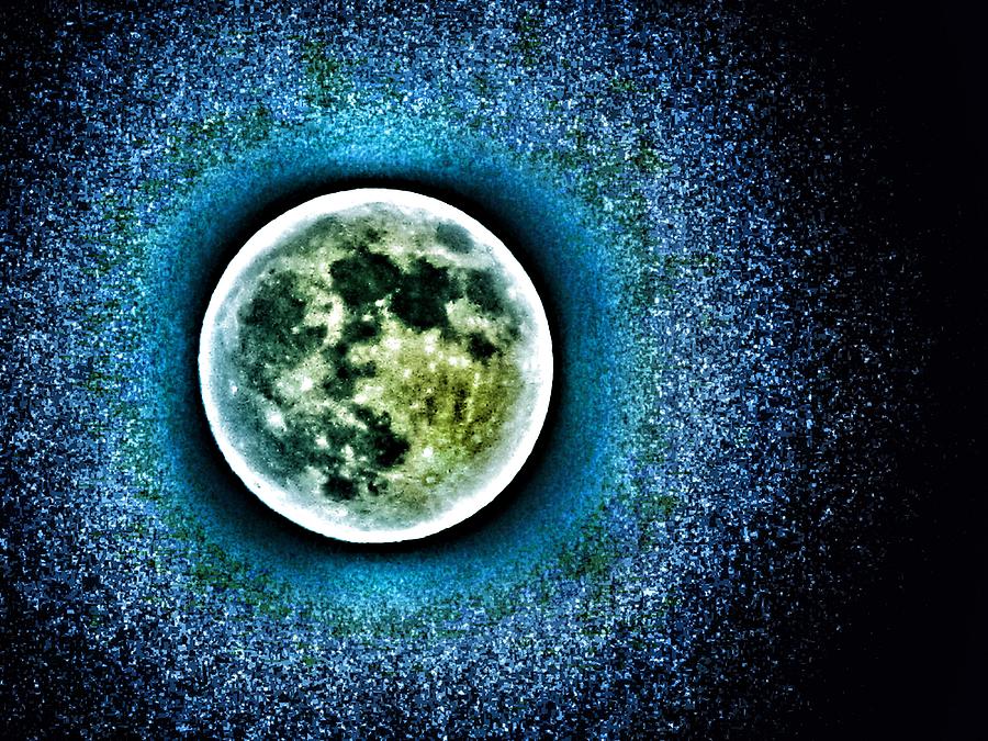 Space Photograph - Once in a Blue Moon by Marianna Mills