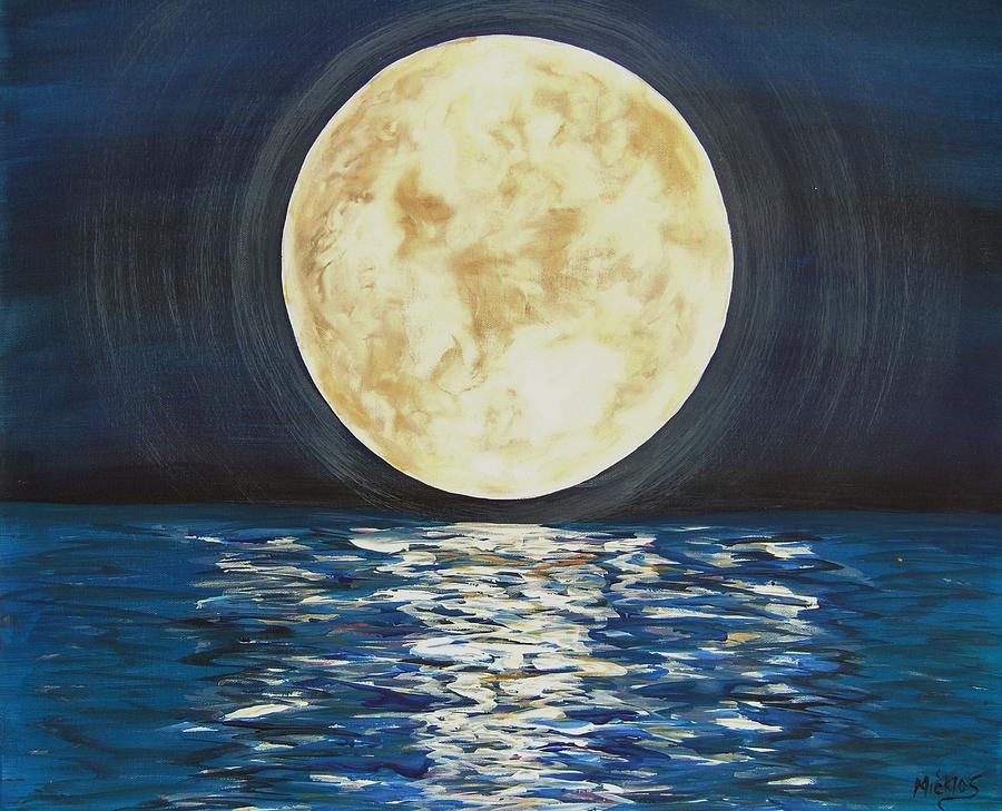 Once in a Very Blue Moon Painting by Cindy Micklos