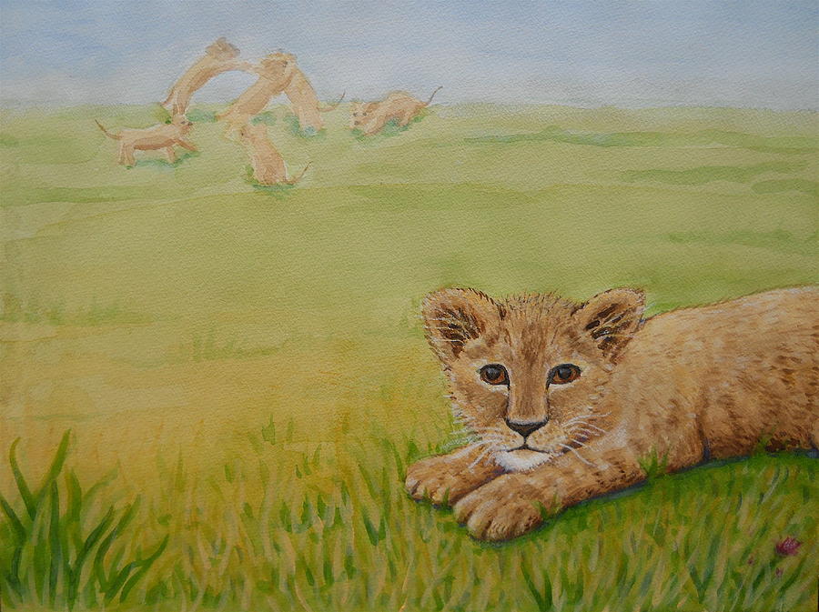 Lion Painting - Once There Was a Lion Named Leo by Sheena Kohlmeyer