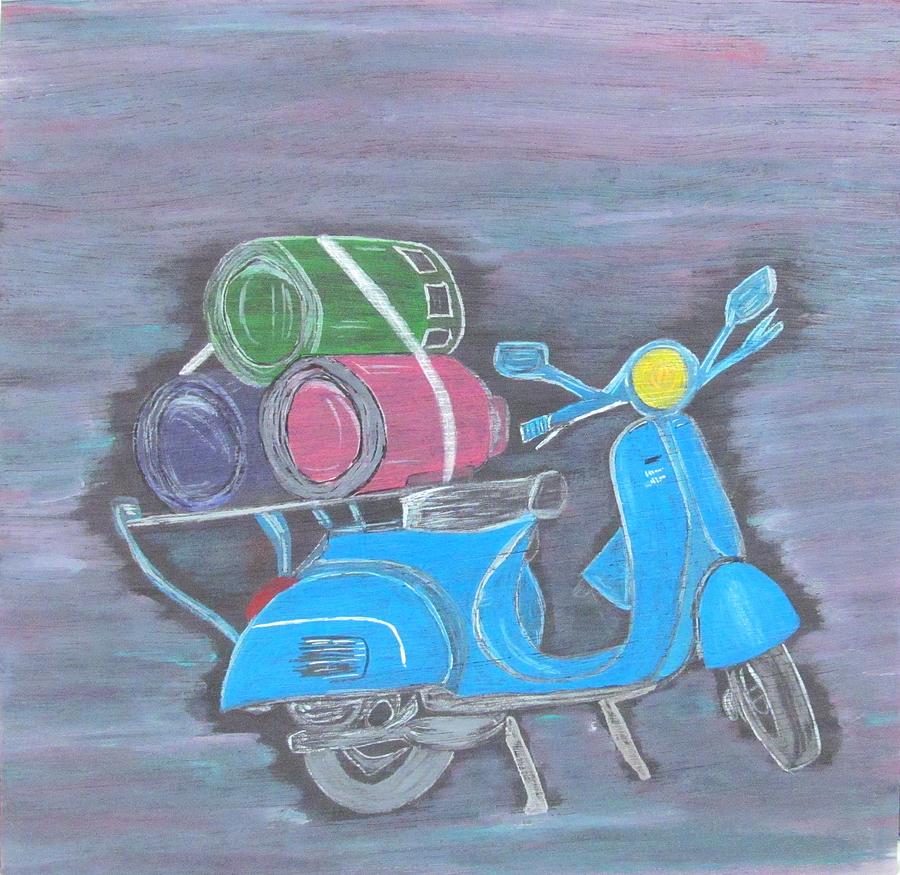Scooter Painting - Once upon a time in India.. by Surbhi Grover