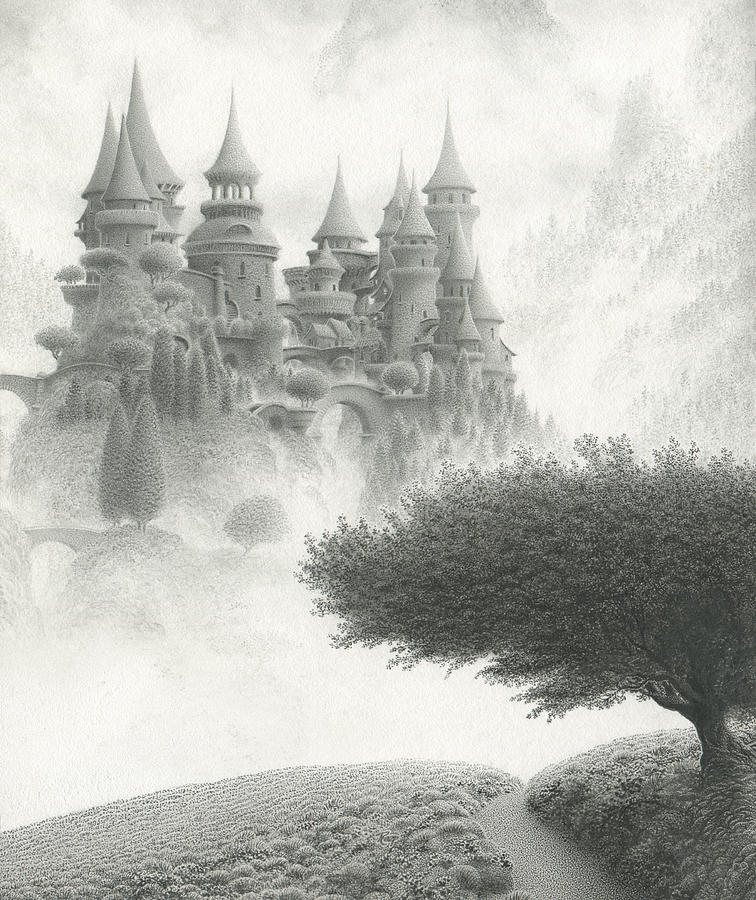Fantasy Drawing - Once Upon A Time by Mark  Reep