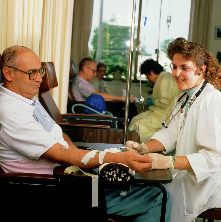 Oncology Patient Receiving An Injection. Photograph by Stevie Grand/science Photo Library