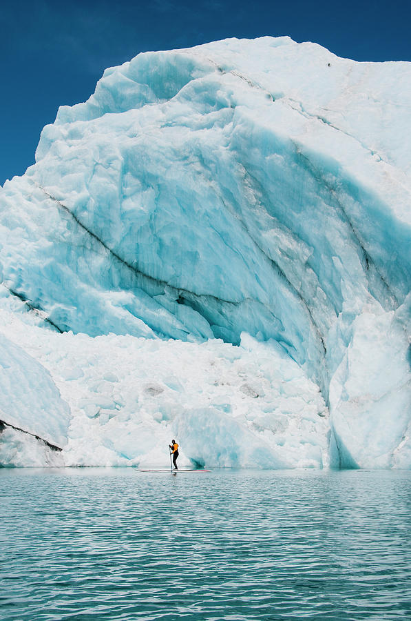 Kenai Fjords National Park Photograph - One Adult On A Stand Up Paddle Board by Turner Forte