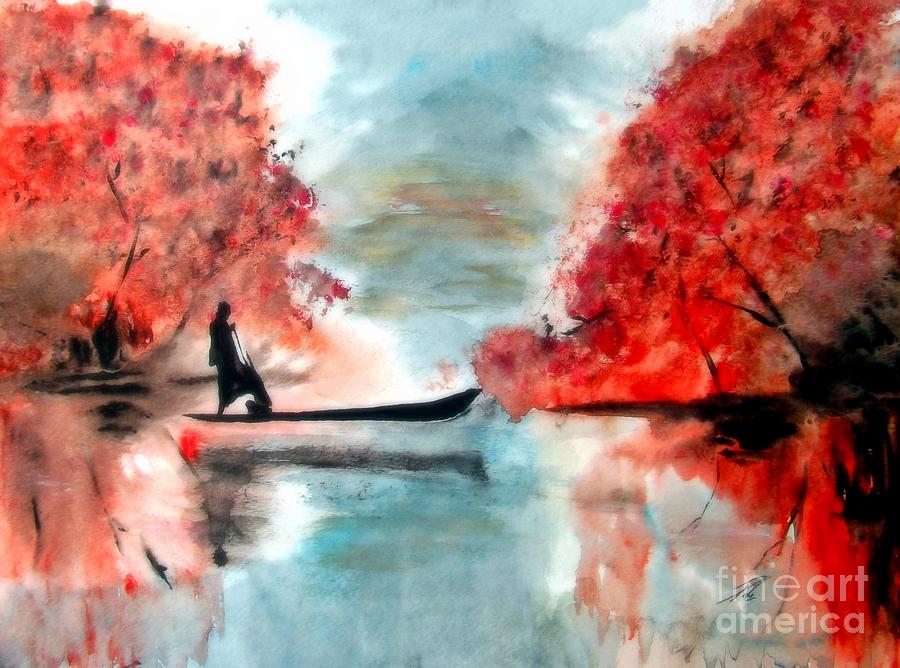 Nature Painting - One Autumn Morning by Ayasha Loya