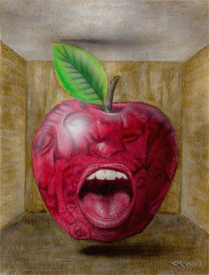 Surreal Painting - One Bad Apple by Will Crane