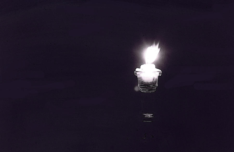Black And White Photograph - One Candle by Mary Bedy