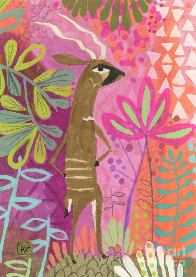 Jungle Painting - One Cool Bongo by Kate Cosgrove