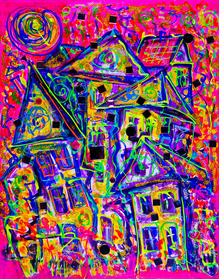 One Crazy House 2 Painting by Maxim Komissarchik