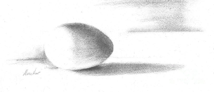 One Egg Only Drawing by Maria Hunt