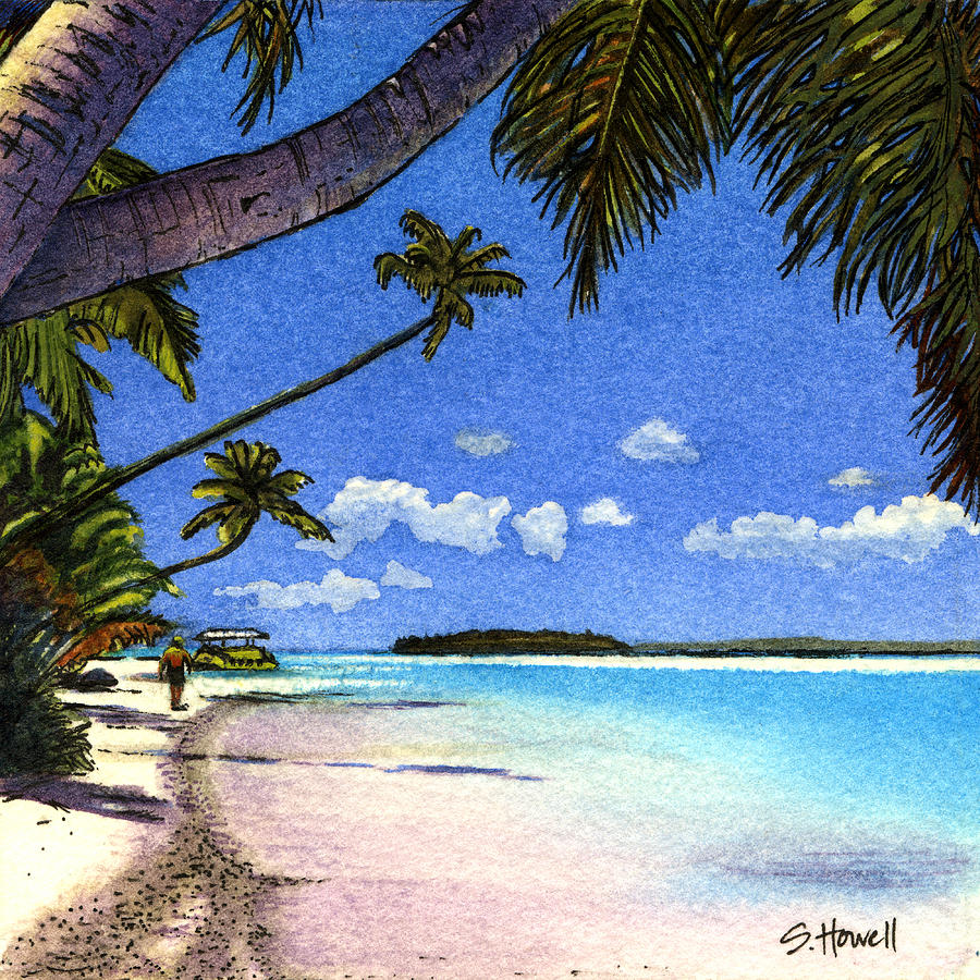 Tree Painting - One Foot Island by Sandi Howell