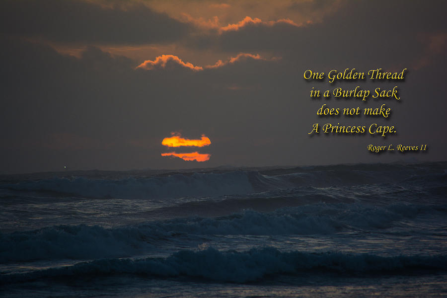 Sunset Photograph - One Golden Thread by Tikvahs Hope