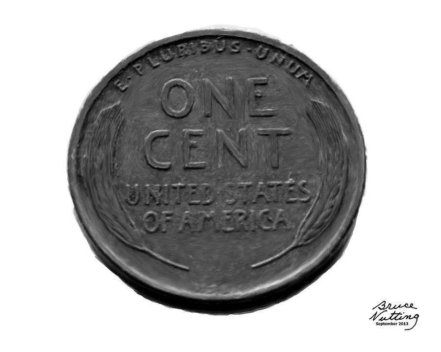 One Gray Cent Painting by Bruce Nutting