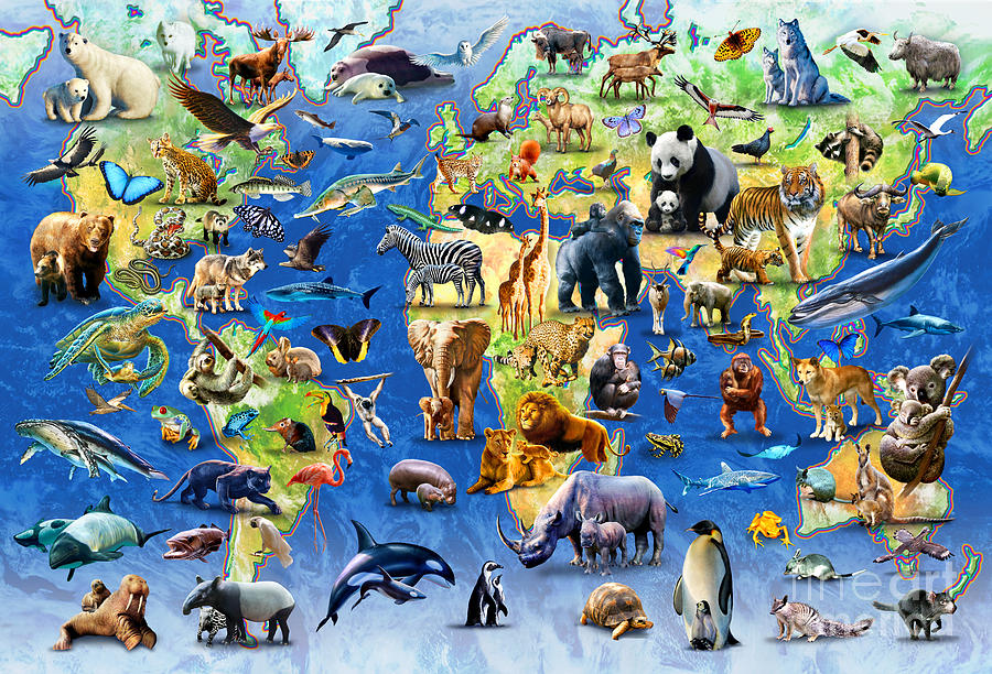 Adrian Chesterman Digital Art - One Hundred Endangered Species by MGL Meiklejohn Graphics Licensing Adrian Chesterman Digital Art - One Hundred Endangered Species by MGL Meiklejohn Graphics Licensing