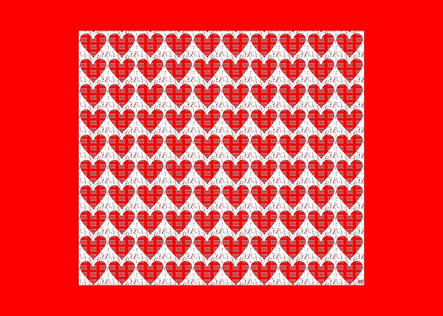 Valentines Day Digital Art - One Hundred Hearts by Helena Tiainen