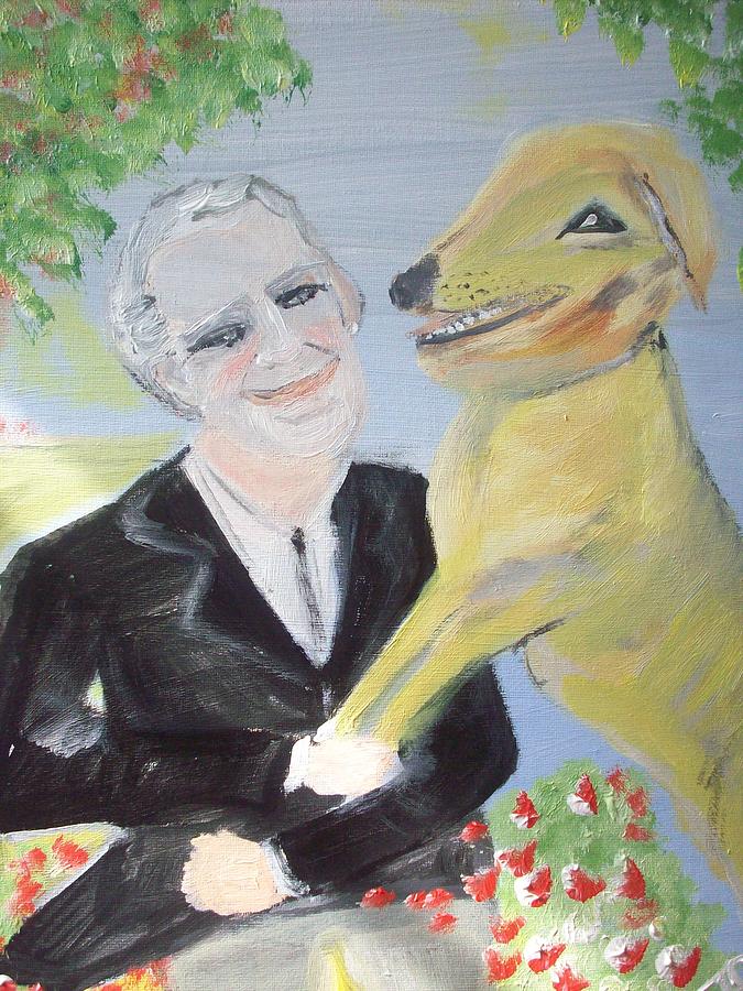 One Man and his Dog Painting by Judith Desrosiers