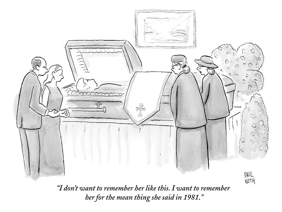 One Mourning Woman At A Funeral Comments Drawing by Paul Noth Pixels
