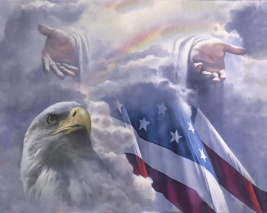 Eagle Painting - One Nation Under God by Danny Hahlbohm