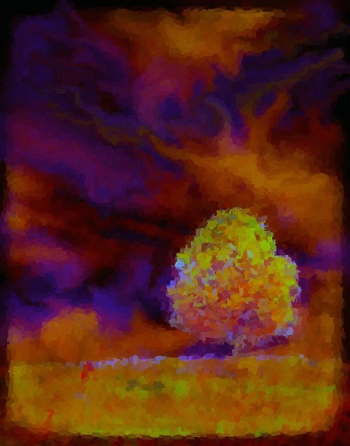 One night in Fall impressionism style Digital Art by Lilia S