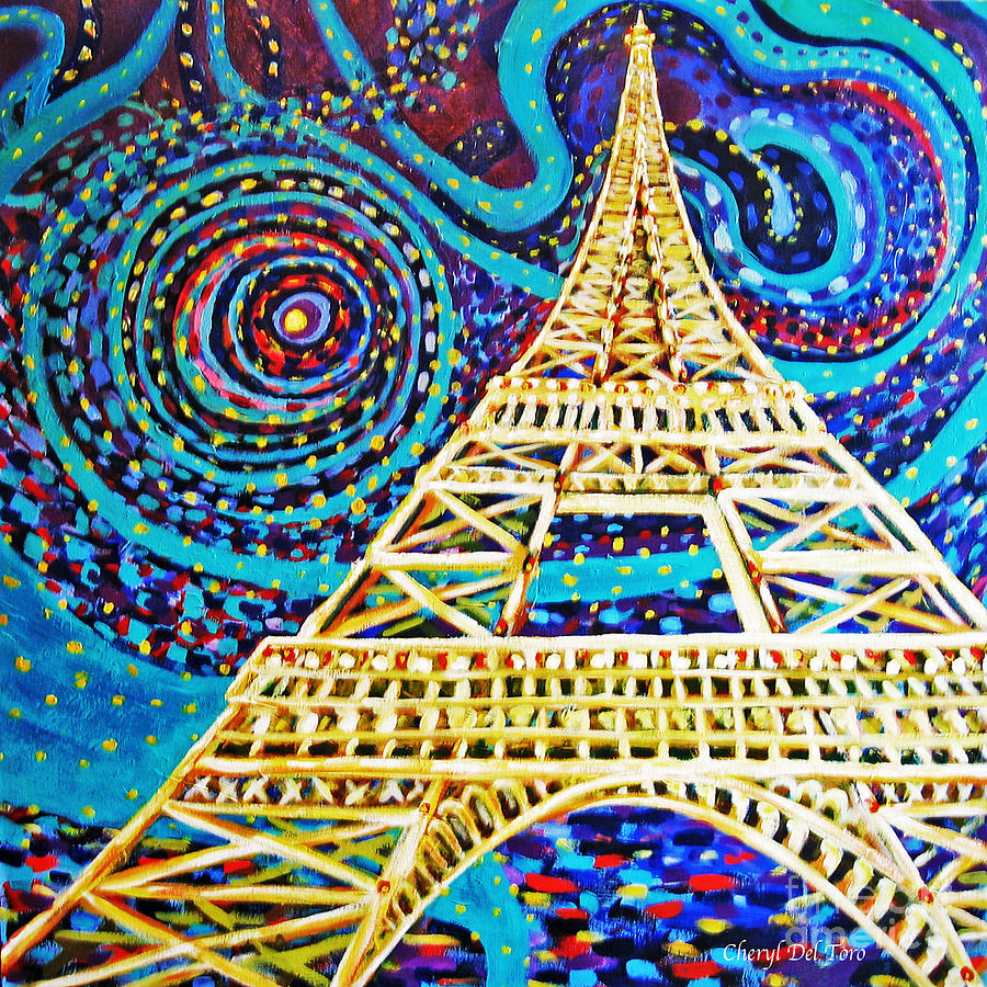 One Night in Paris Painting by Cheryl Del Toro