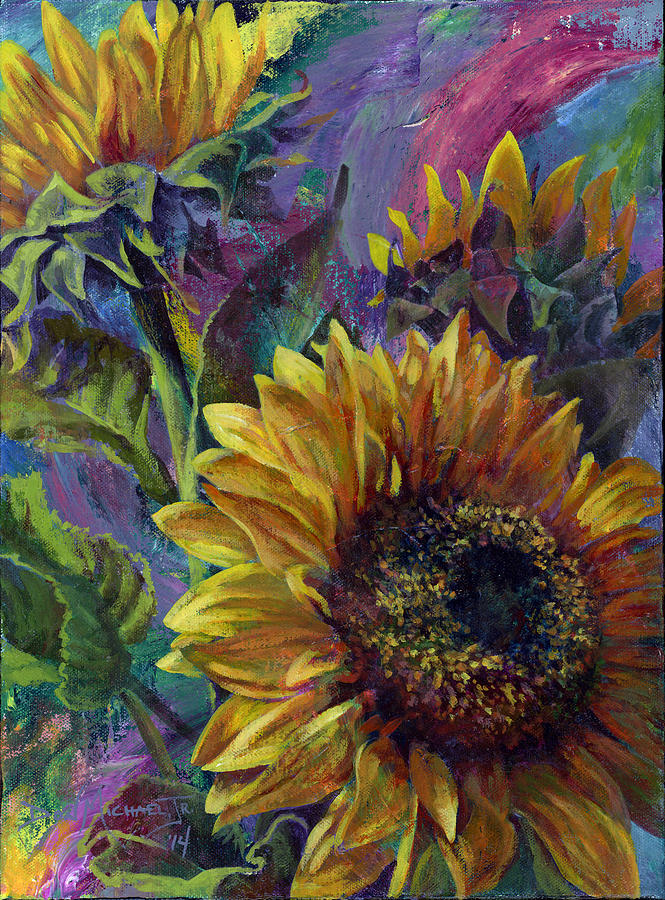 Sunflowers Painting - One of a Kind by Don Michael Jr Sunflowers Painting - One of a Kind by Don Michael Jr