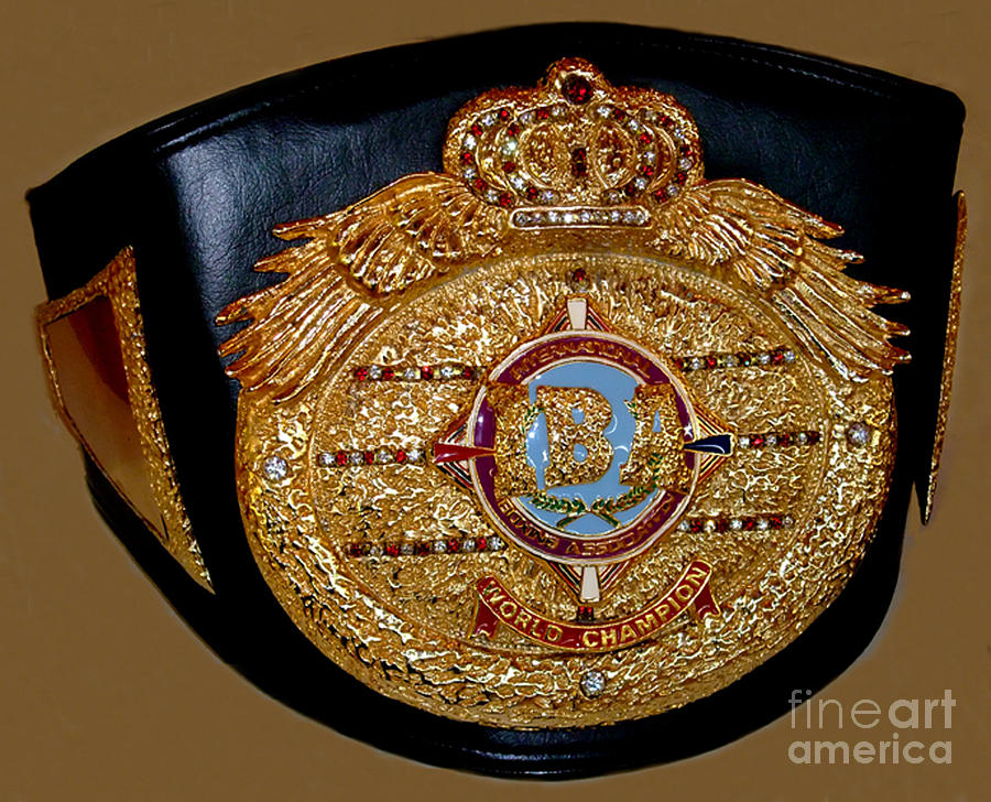 One of Ana Julatons World Championship Boxing Belts Photograph by Jim Fitzpatrick