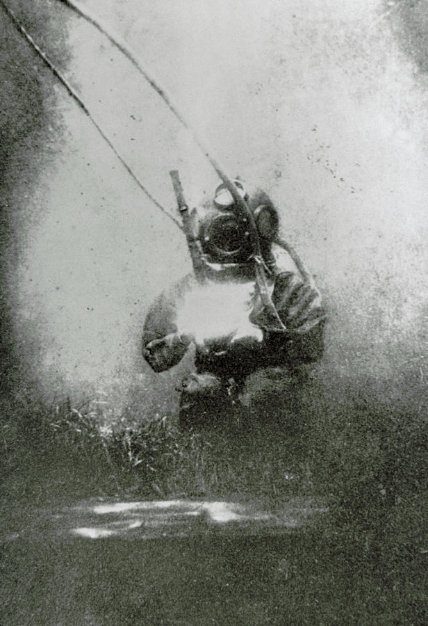 Underwater Photograph - One Of The First Photographs Taken Underwater by Science Photo Library