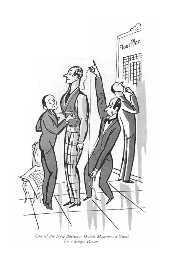 The New Bachelor Hotels Drawing by Peter Arno The New Bachelor Hotels Drawing by Peter Arno
