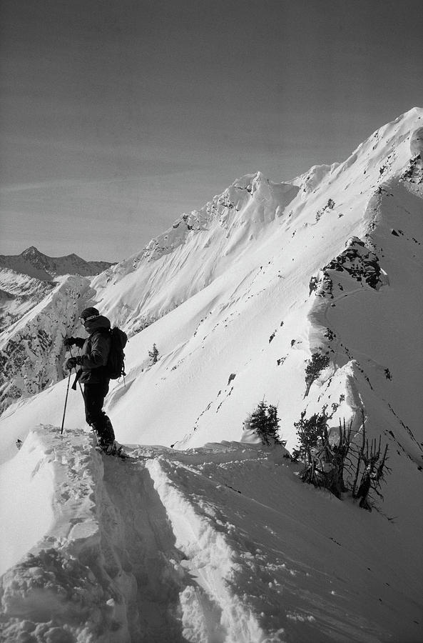 One Skier Getting Ready To Ski A Big Photograph by Adam Clark One Skier Getting Ready To Ski A Big Photograph by Adam Clark