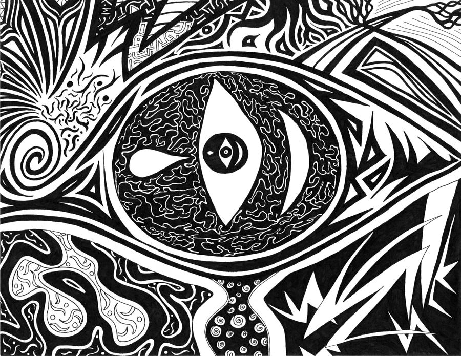 Pen Drawing - One Tear by Kerri White Pen Drawing - One Tear by Kerri White