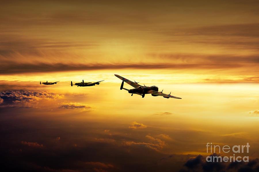 One Two Three Lancasters  Digital Art by Airpower Art