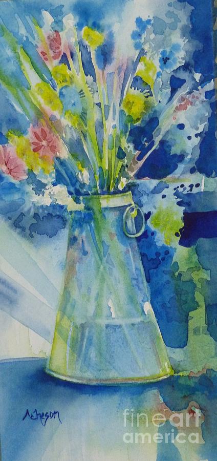 One Vase for More Flowers Painting by Donna Acheson-Juillet
