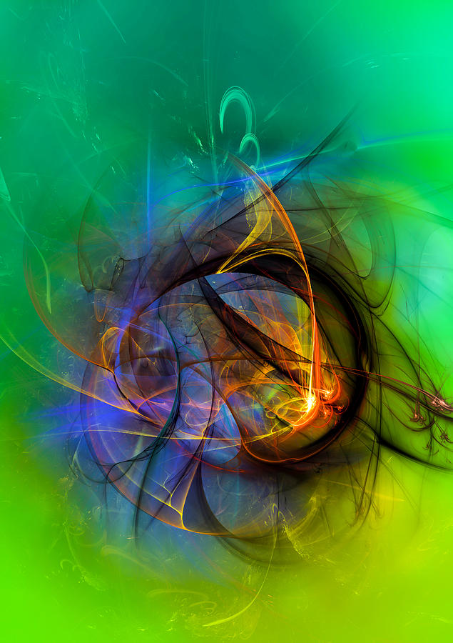 Colorful Digital Abstract Art - One Warm Feeling Digital Art by Modern Abstract