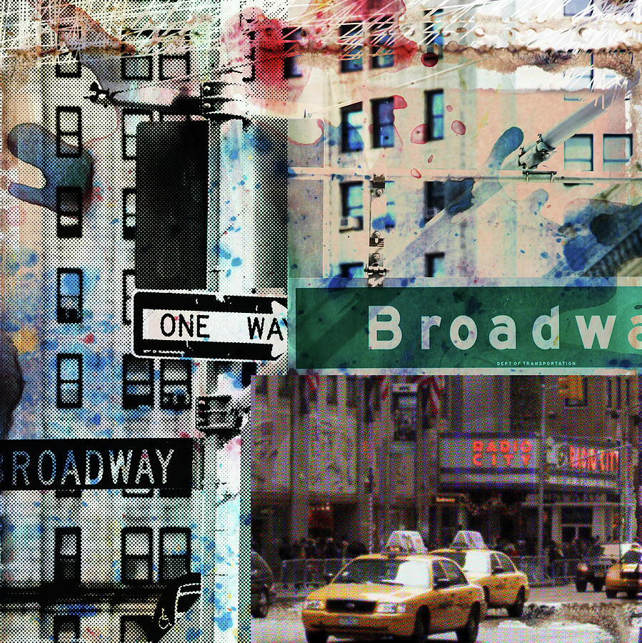 One way Broadway Digital Art by Luz Graphic Studio