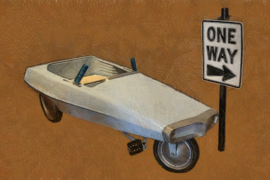 Transportation Photograph - One Way Pedal Car by Michelle Calkins
