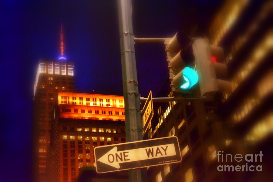 One-Way Sign - Fifth Avenue New York Photograph by Miriam Danar