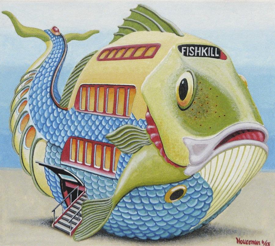 Fish Painting - One Way Trip To Fishkill by John Houseman
