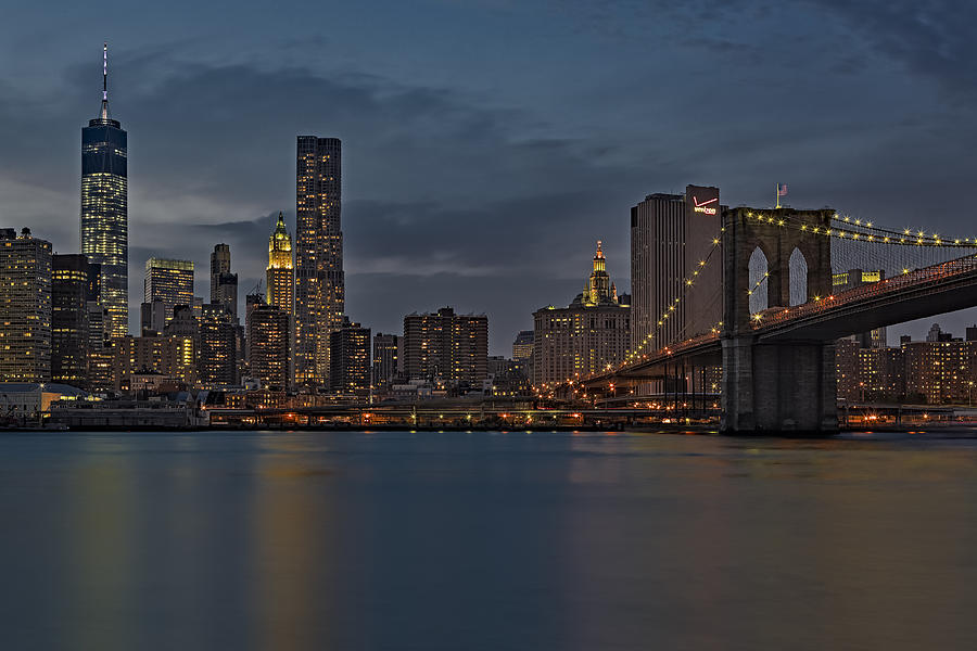 One World Trade Center And The Brooklyn Bridge Photograph by Susan Candelario